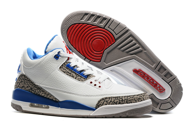 red white and blue jordans 3