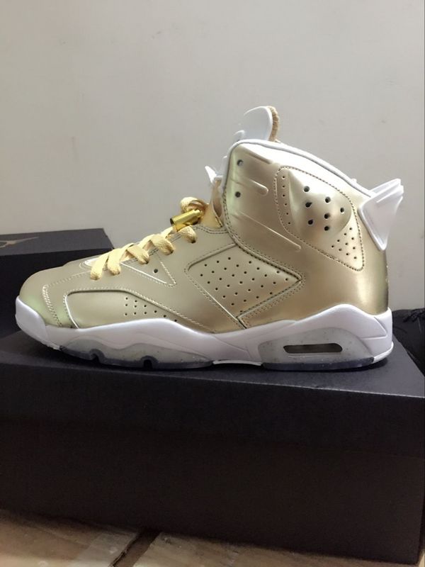 2016 Air Jordan 6 Retro Gold White Shoes - Click Image to Close