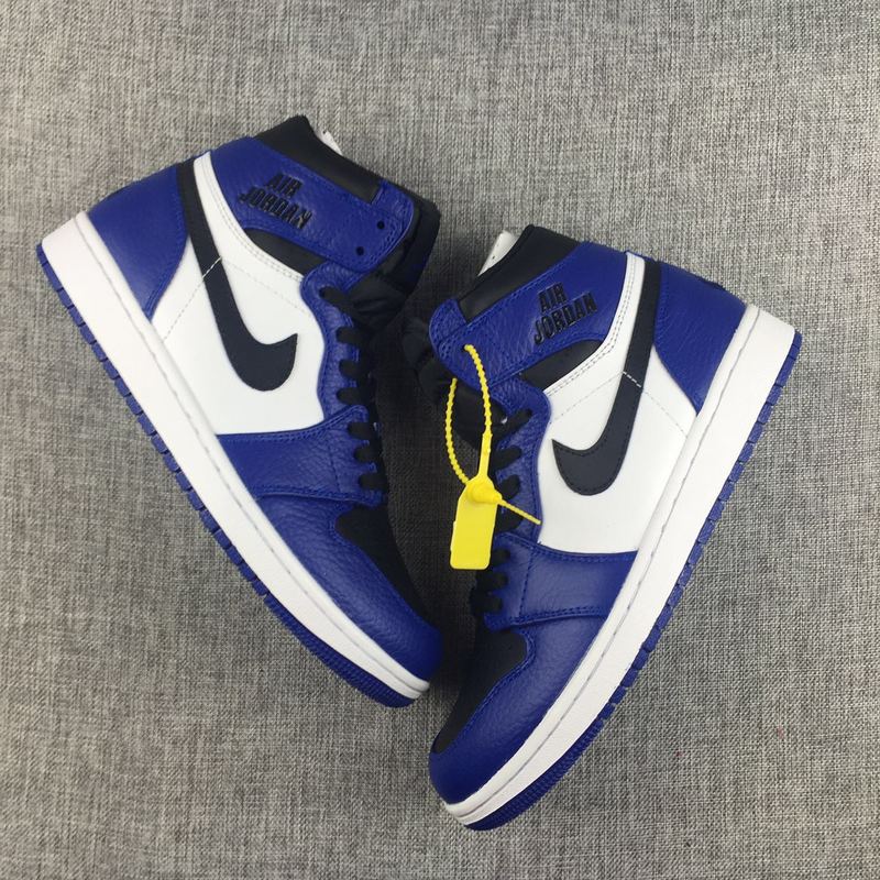 2017 Air Jordan 1 Retro Blue White Black Shoes - Click Image to Close