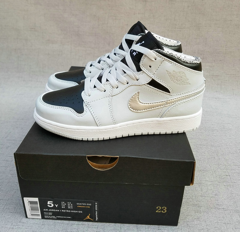 Women Air Jordan 1 Retro Wolf Grey Shoes