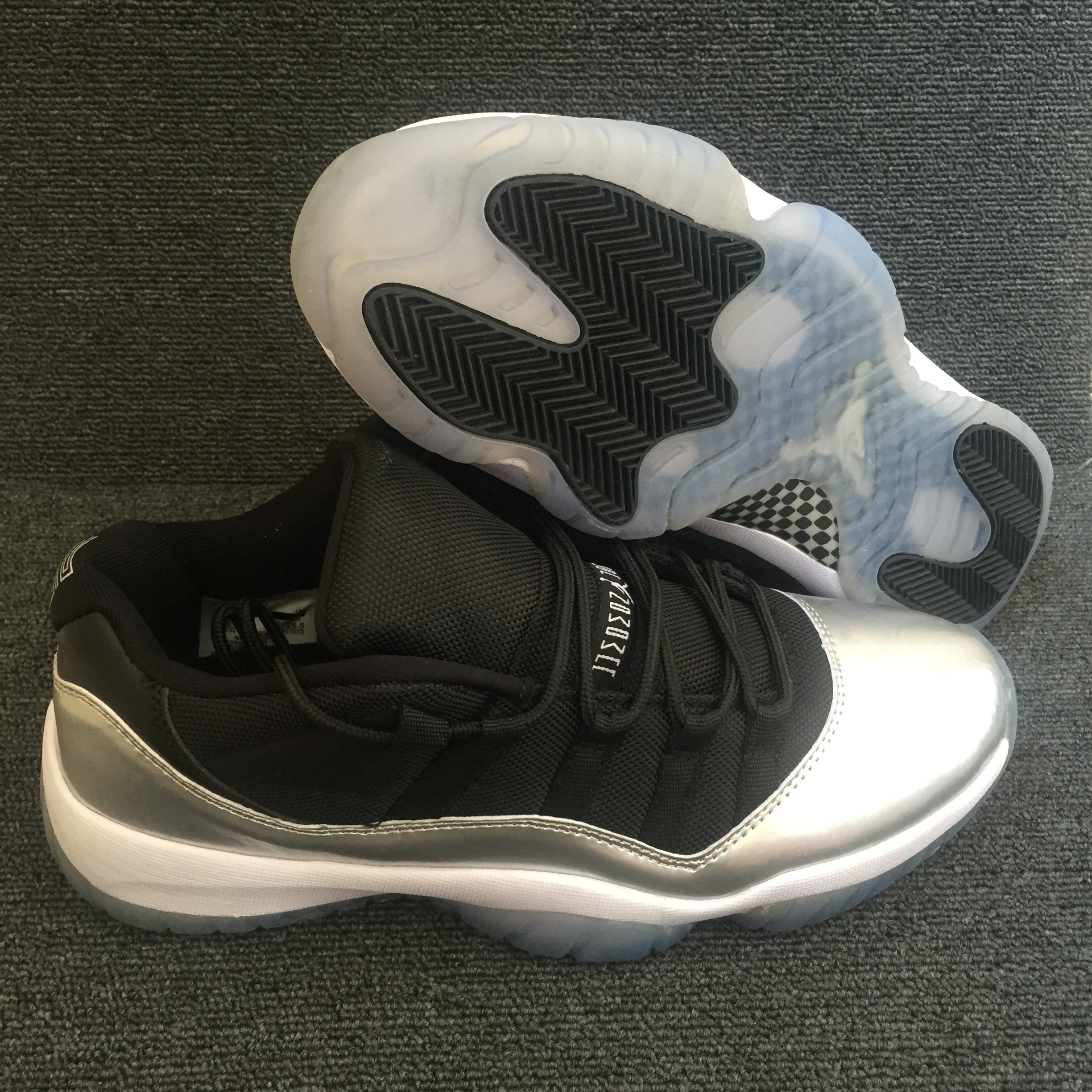 2017 Air Jordan 11 Low Black Silver Shoes