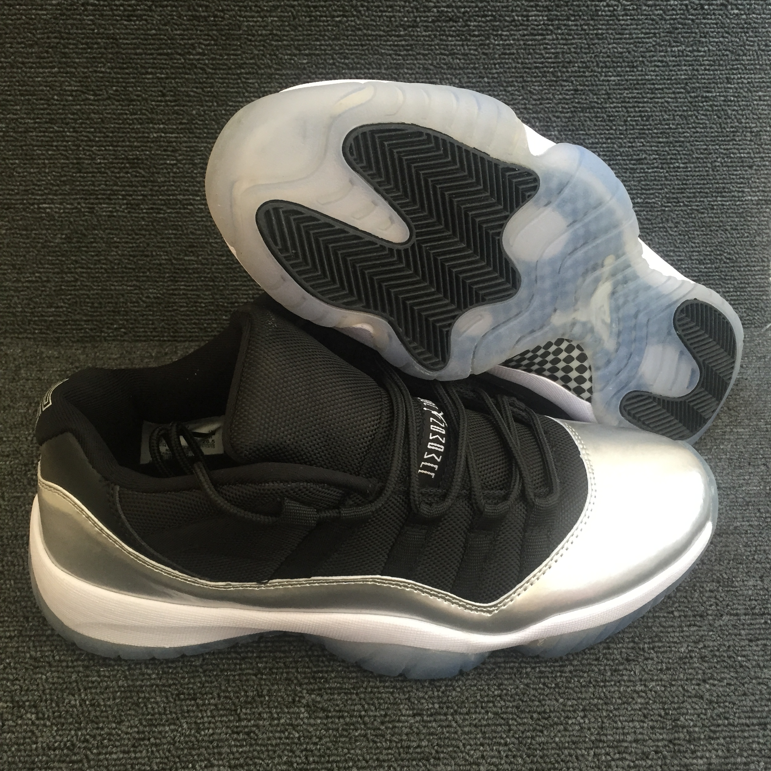 2017 Air Jordan 11 Low Black Silver Shoes - Click Image to Close