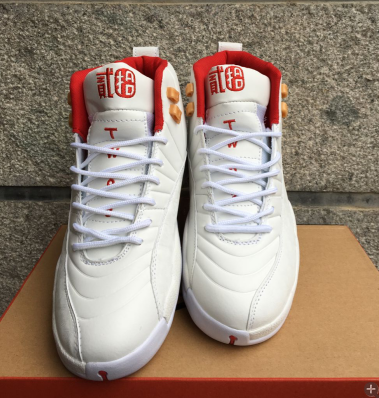 2017 Air Jordan 12 White Red Gold Shoes - Click Image to Close
