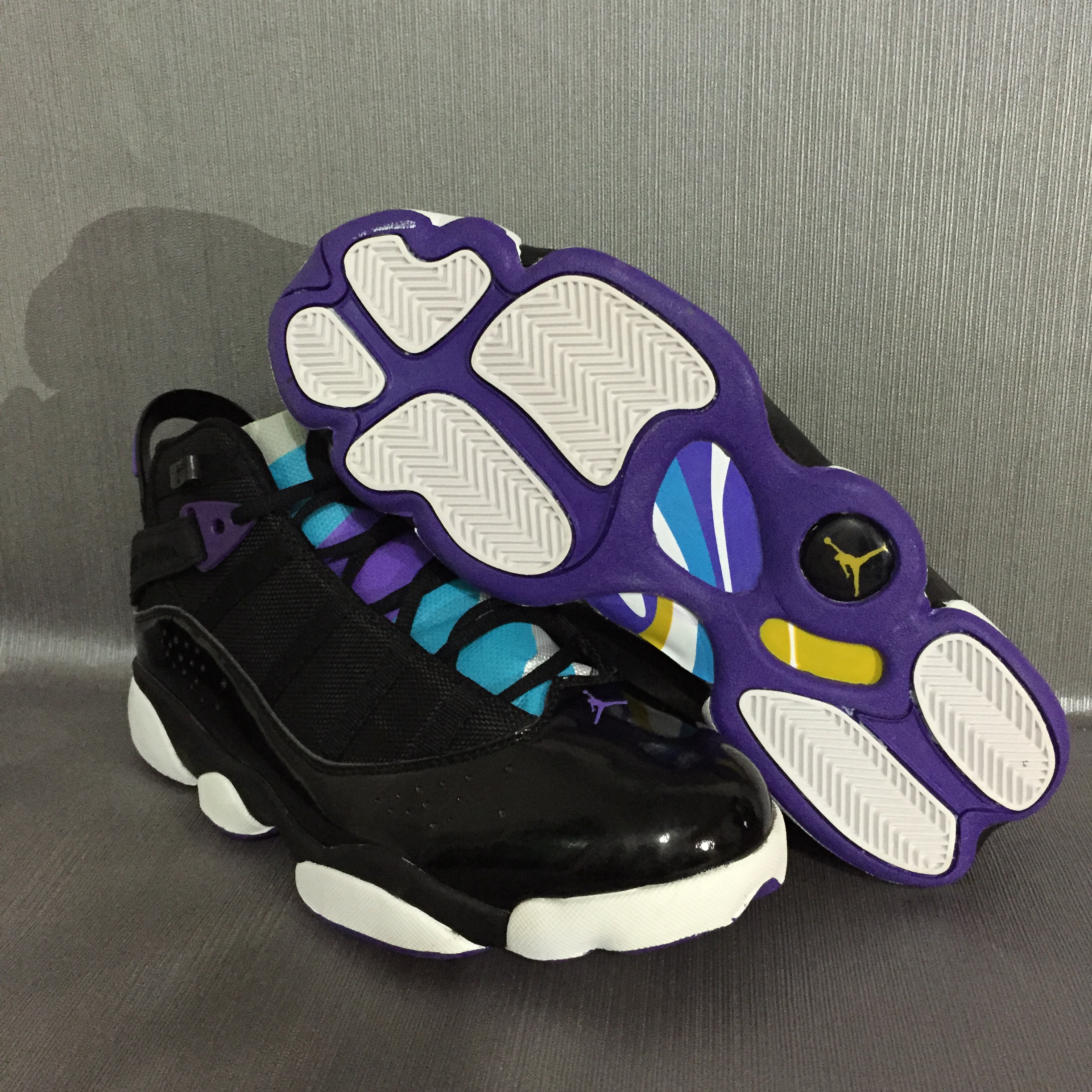 2017 Air Jordan 6 Rings Black Purple White Shoes - Click Image to Close