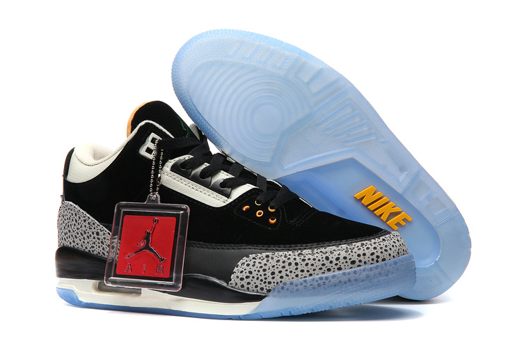 2017 Atmos X Air Jordan 3 Black Grey Blue Shoes