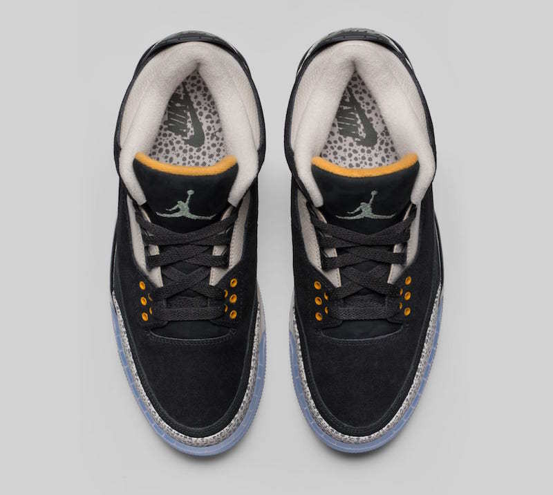 2017 Atmos X Air Jordan 3 Black Grey Blue Shoes