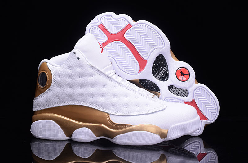 jordan retro 13 white gold