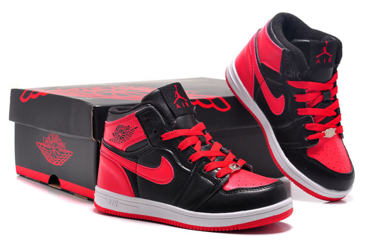 Air Jordan 1 Black Red White For Kids - Click Image to Close