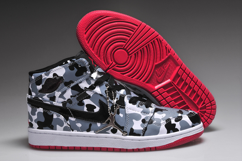 New Arrival Jordan 1 Camouflage White Red Shoes