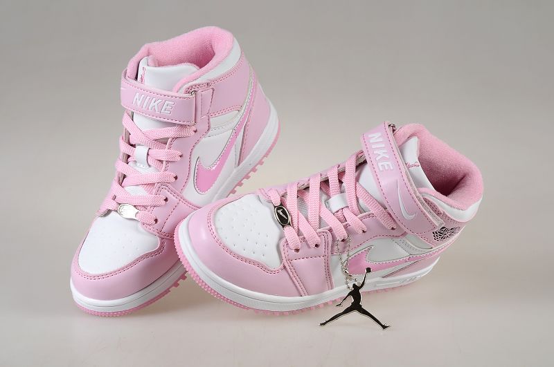 New Arrival Jordan 1 Hardback White Pink For Kids - Click Image to Close