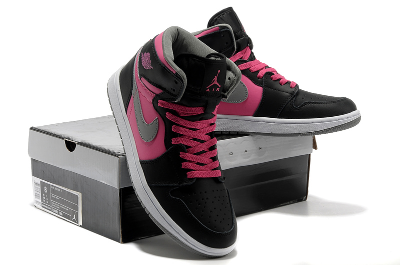 Air Jordan 1 High Black Pink White Shoes