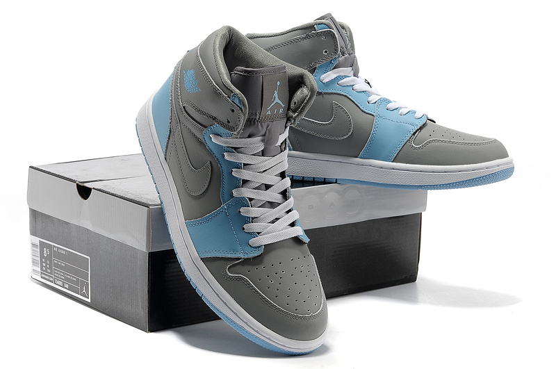 Air Jordan 1 High Grey Blue White Shoes