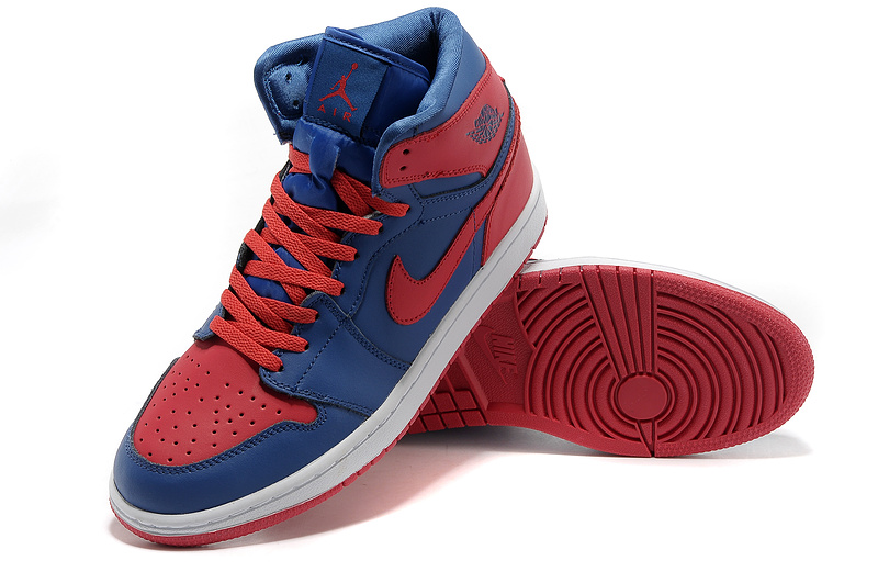 Air Jordan 1 High Red Blue White Shoes - Click Image to Close