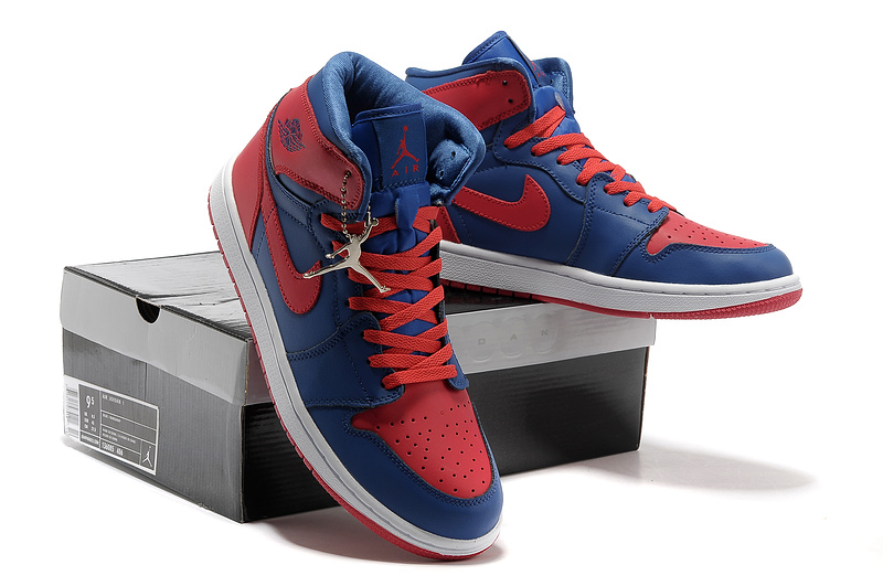 Air Jordan 1 High Red Blue White Shoes