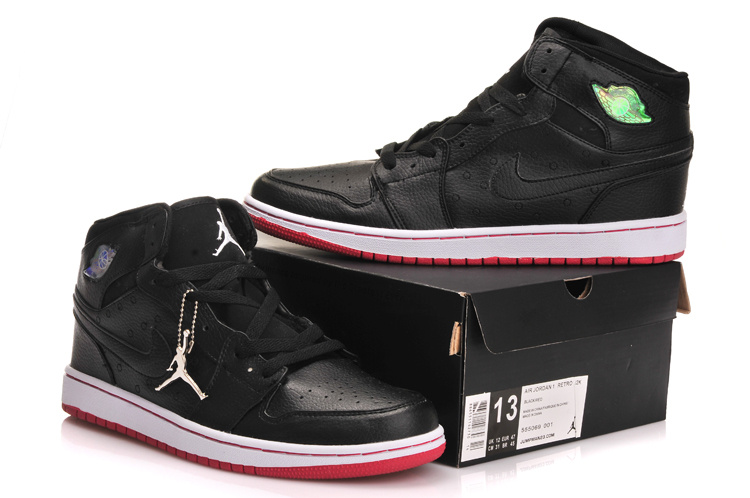 Air Jordan 1 Inserted Air Cushion Black White Red Shoes - Click Image to Close
