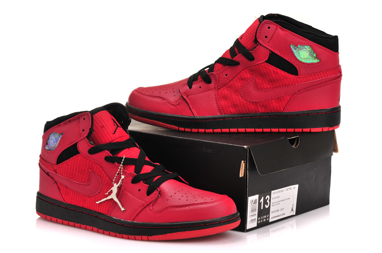 Air Jordan 1 Inserted Air Cushion Red Black Shoes - Click Image to Close