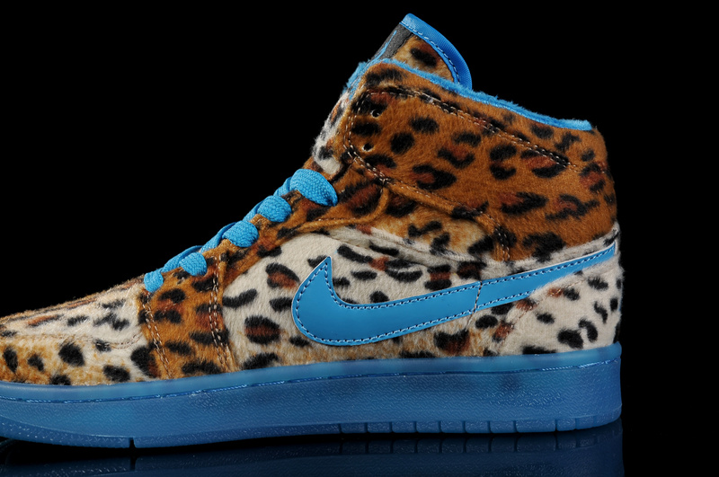 Air Jordan 1 Leopard Blue For Kids