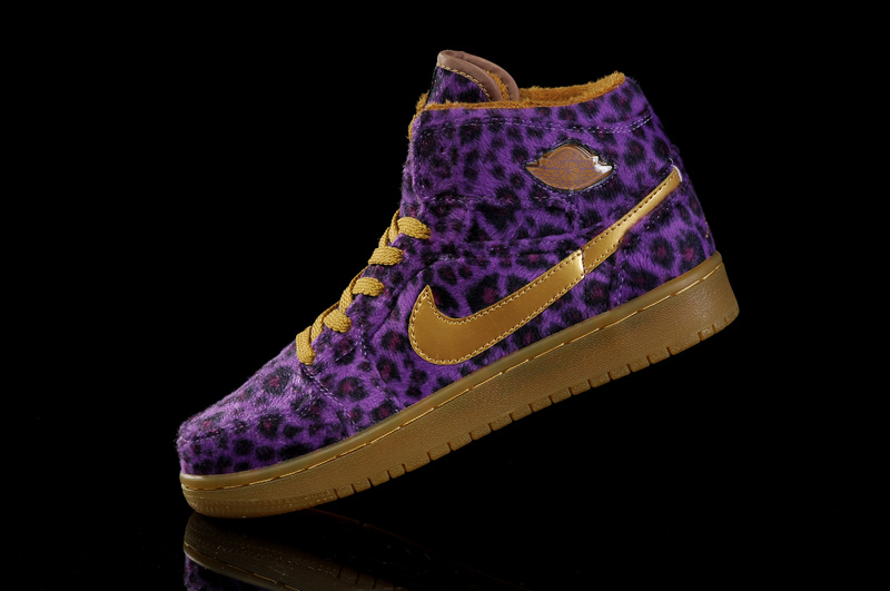 Air Jordan 1 Leopard Purple Brown For Women