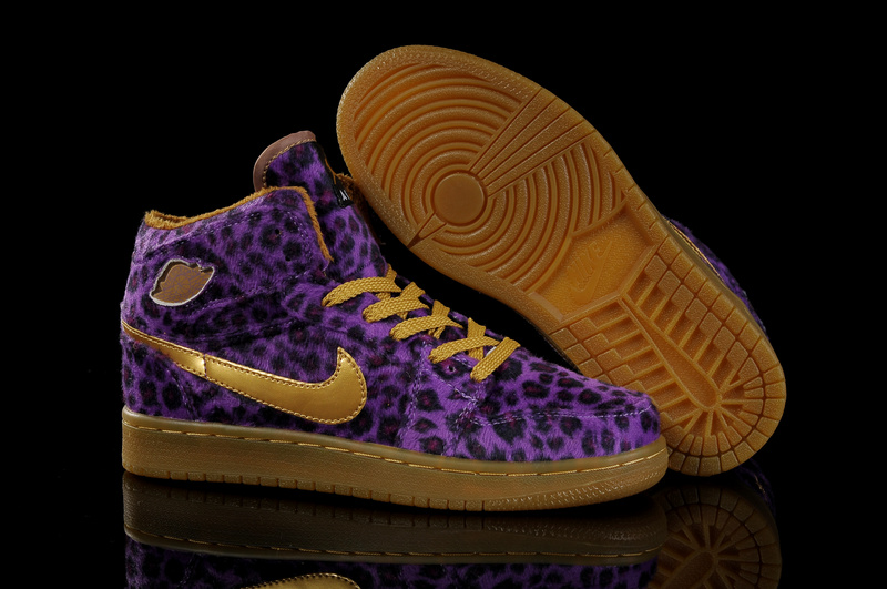 Air Jordan 1 Leopard Purple Brown For Women