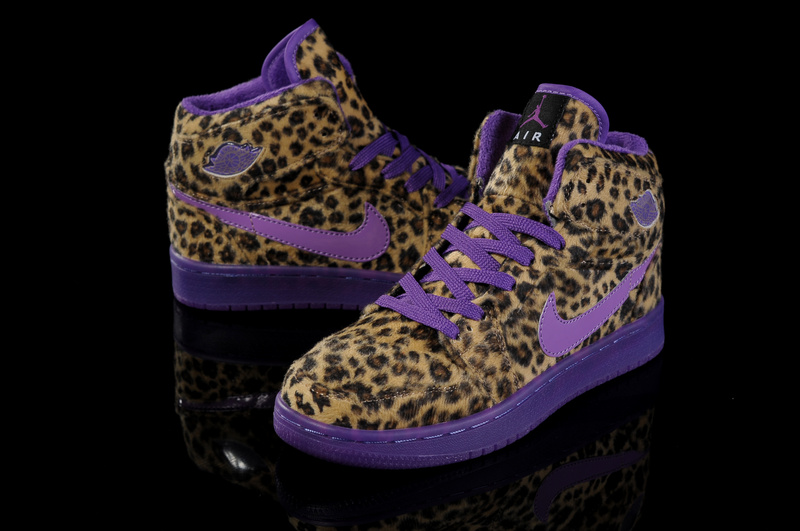 Air Jordan 1 Leopard Purple For Kids