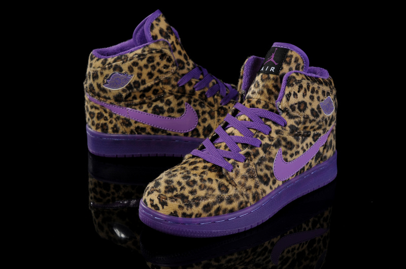 Air Jordan 1 Leopard Purple For Kids - Click Image to Close