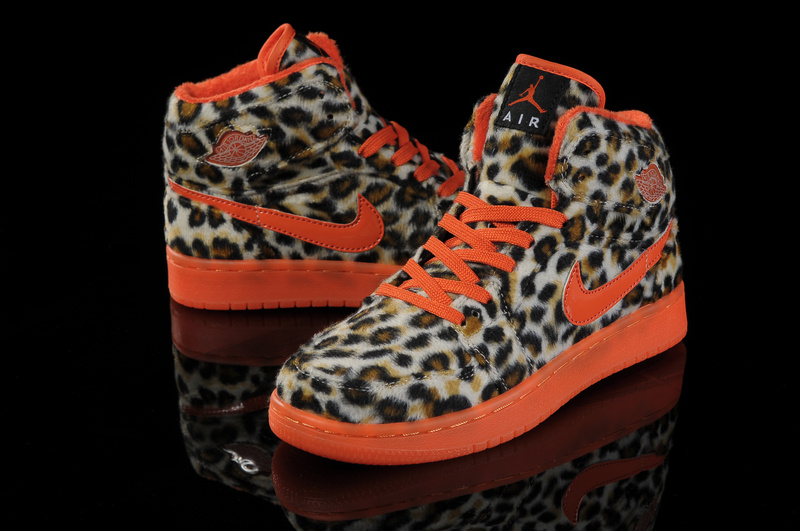 Air Jordan 1 Leopard White Orange For Women - Click Image to Close