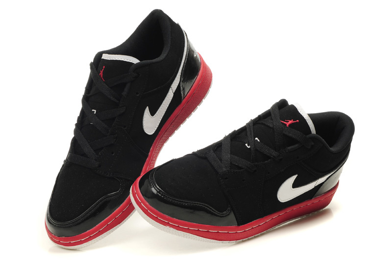 Low Air Jordan 1 Black Red White Shoes