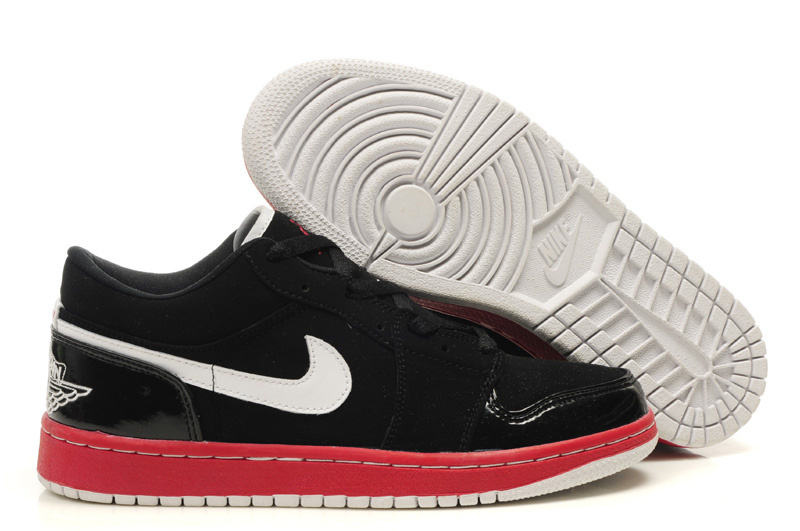 Low Air Jordan 1 Black Red White Shoes