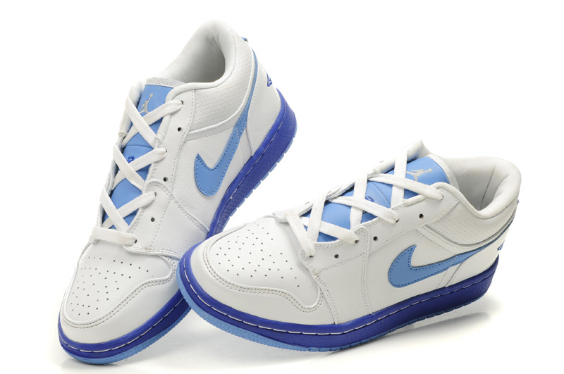 Low Air Jordan 1 White Light Blue Shoes