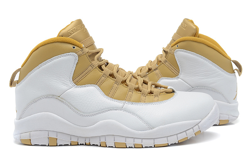 New Arrival Jordan 10 White Yellow Shoes