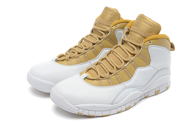 New Arrival Jordan 10 White Yellow Shoes