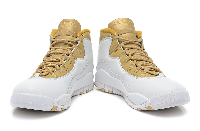 New Arrival Jordan 10 White Yellow Shoes