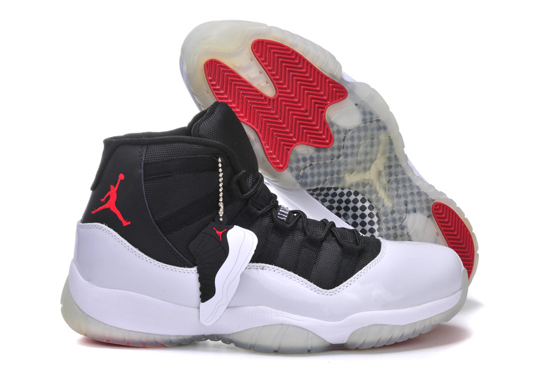 New Arrival Jordan 11 Black Grey Red With Built in New Arrival Cushion
