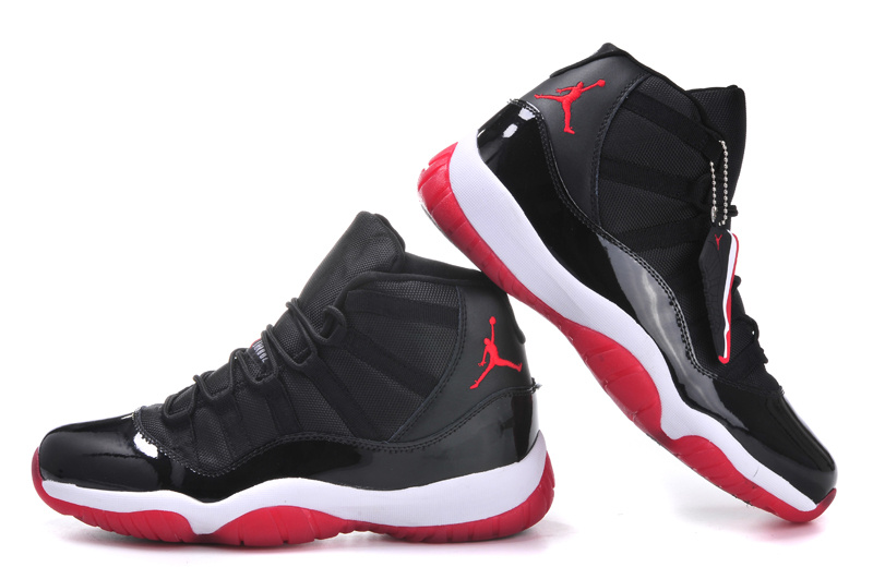 New Arrival Jordan 11 Black White Red With Built in New Arrival Cushion