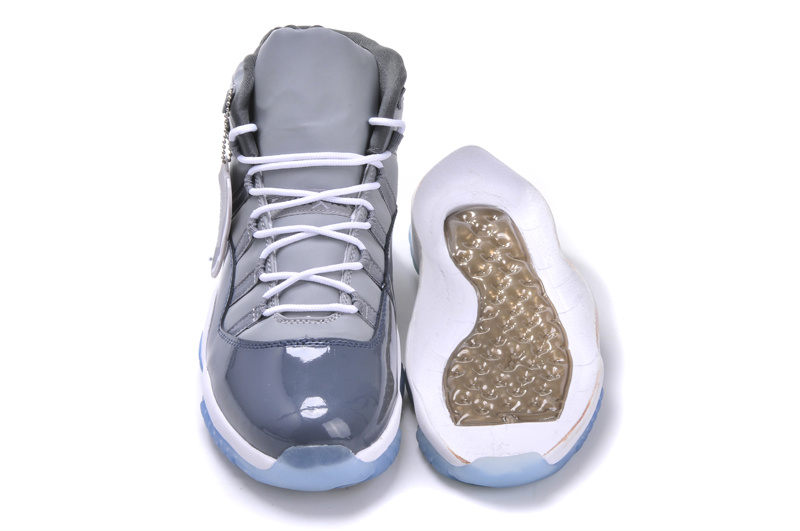 New Arrival Jordan 11 Grey White Shoes With Built in New Arrival Cushion - Click Image to Close