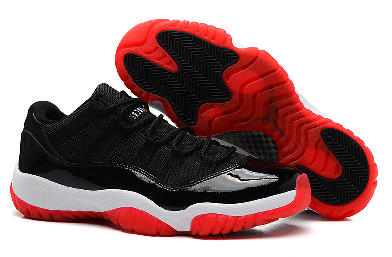 Air Jordan 11 Low Black Red White Shoes - Click Image to Close