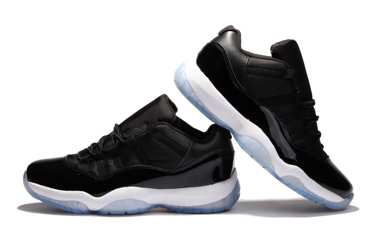 Air Jordan 11 Low Black White Blue Shoes - Click Image to Close