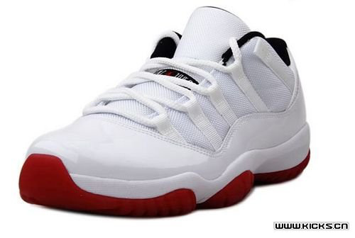 Low Air Jordan 11 White Red Shoes