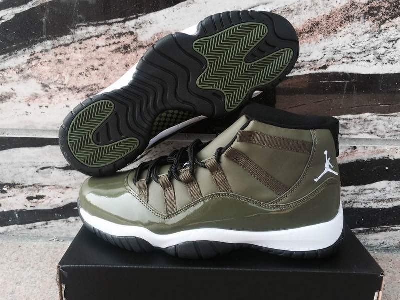 olive green jordan 11s