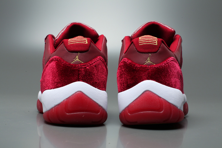 Air Jordan 11 Velvet Heriess Low Wine Red White Shoes