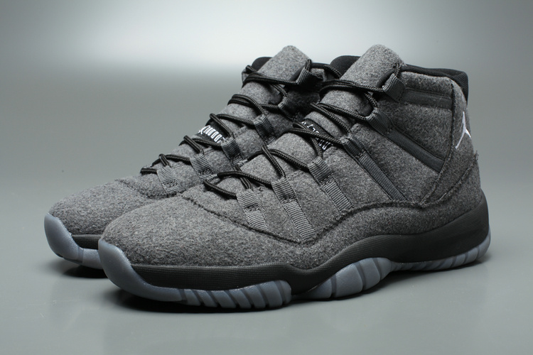 Air Jordan 11 Wool Grey Black Shoes