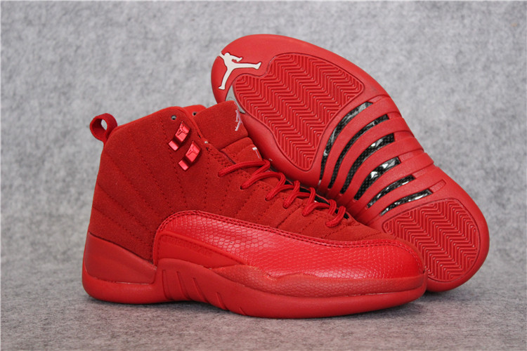 Air Jordan 12 DeerSkin All Red Shoes