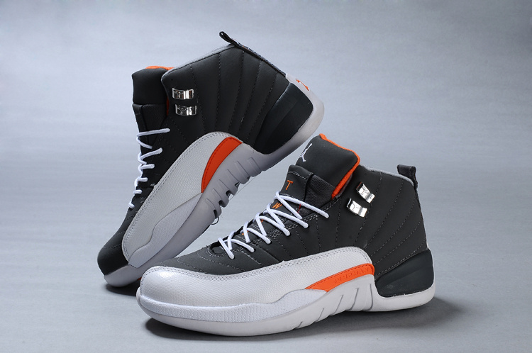 Air Jordan 12 Duplicate Grey White Orange - Click Image to Close