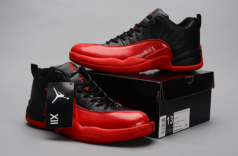 Air Jordan 12 Low Black Red Shoes 