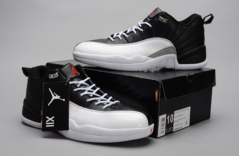 Air Jordan 12 Low Black White Shoes - Click Image to Close