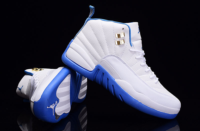 Air Jordan 12 White Blue Shoes