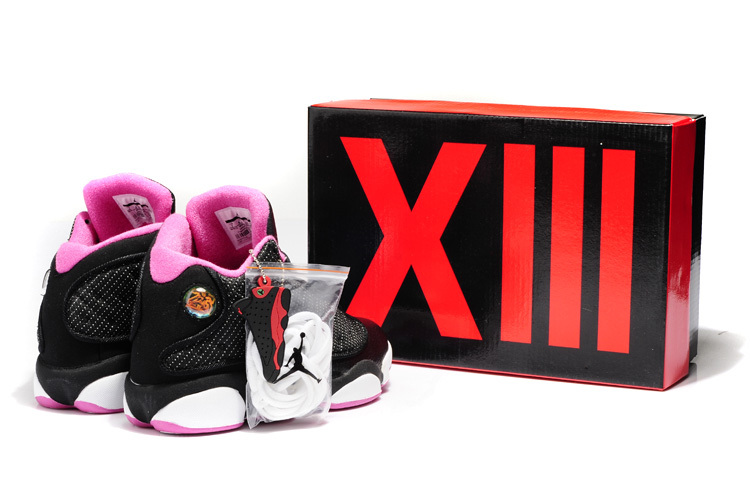 Air Jordan 13 Hardback Black Pink White Shoes