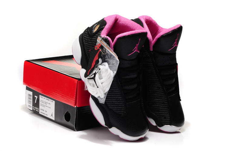 Air Jordan 13 Hardback Black Pink White Shoes