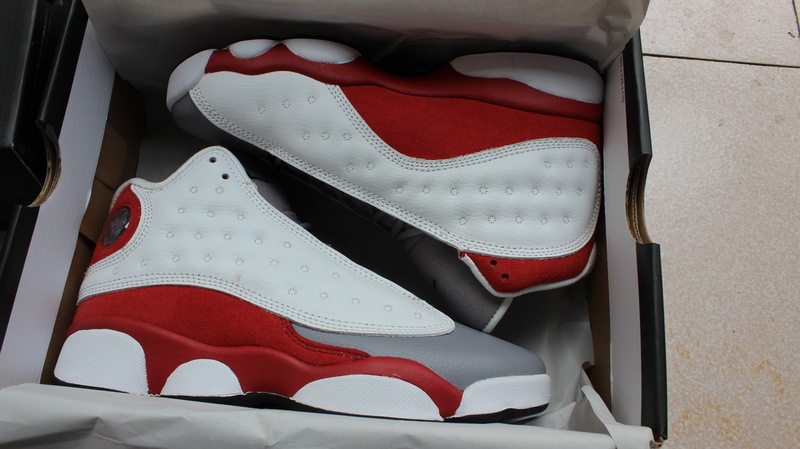 Air Jordan 13 Retro White Red Grey For Women - Click Image to Close