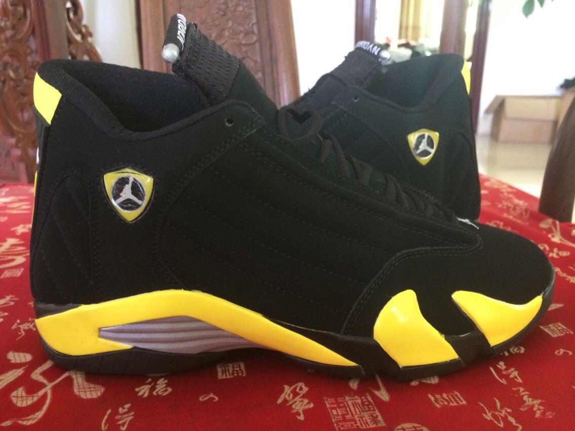 Air Jordan 14 Black Yellow Basektball Shoes